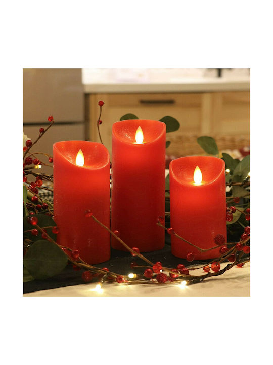 GloboStar Decorative Lighting LED Warm White 3000K Wax Polish 3pcs 7.5x7.5cm