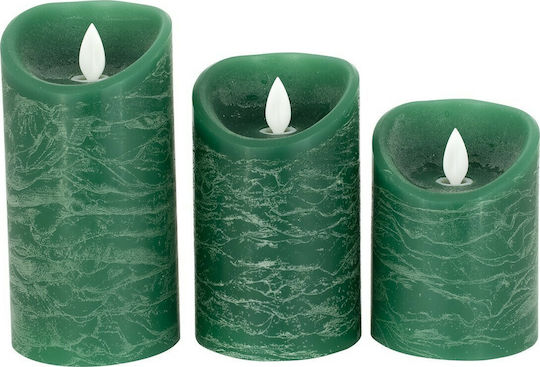 GloboStar Dekorative Lampe Wachs-Politur Grün 3Stück