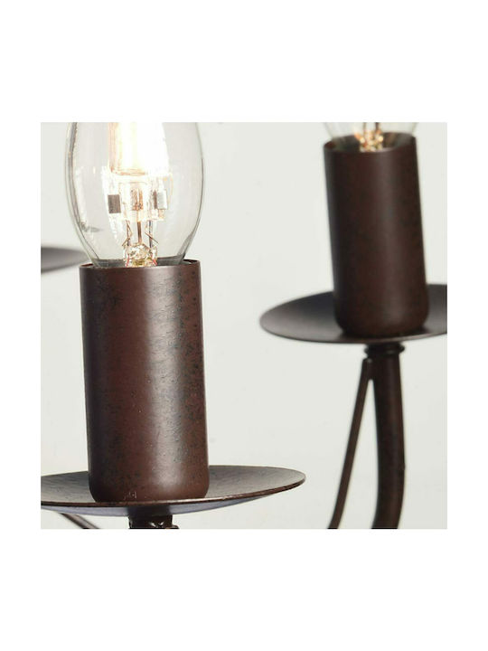 Aca Chandelier Candlestick 8xE14 Brown DLA0018