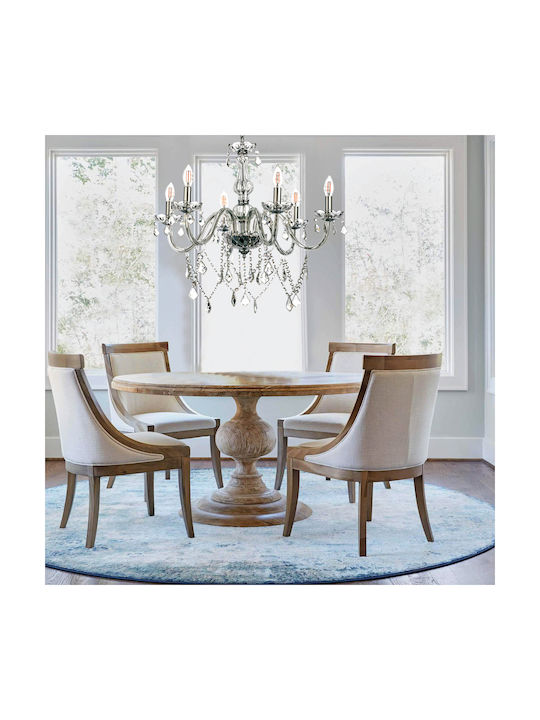 Inlight 5314-6 Kronleuchter 6xE14 Ø68cm mit Kerzen Clear 5314-6-CLEAR