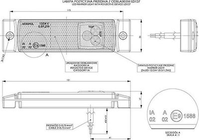 M-Tech Truck Volume Light 12 / 24V - White WMLHOR127