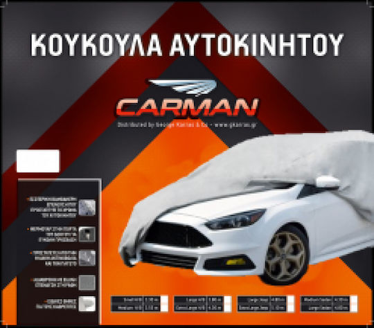 Carman Κουκούλα Αυτοκινήτου 432x165x119cm Αδιάβροχη XLarge για Hatchback