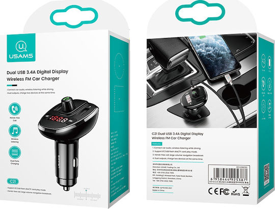Usams FM Car Transmitter US-CC115 with Bluetooth / USB