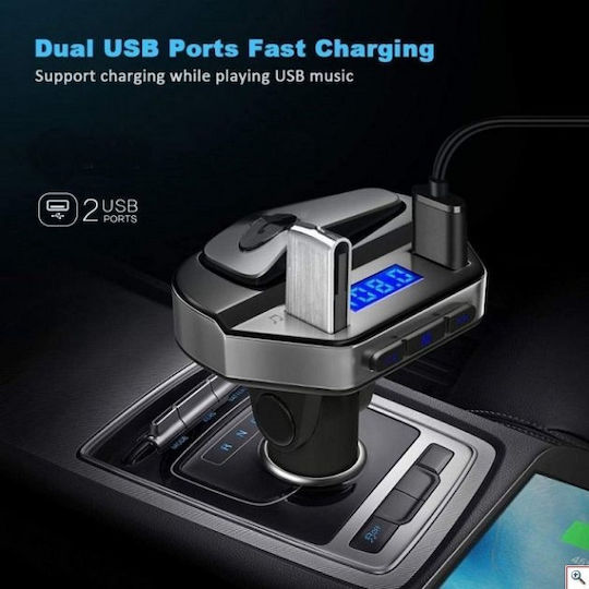 Andowl FM Transmitter Αυτοκινήτου V6 με Bluetooth