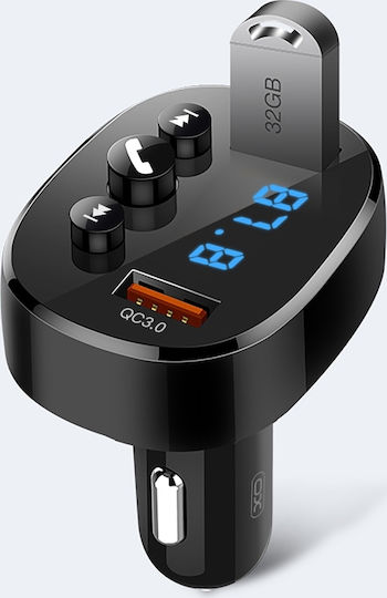 XO FM Transmitter Αυτοκινήτου BCC03 με USB Car Charger 18w Bluetooth+qc3.0