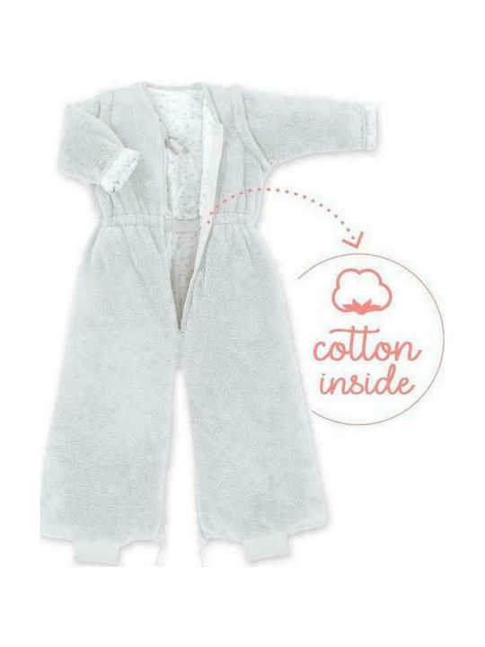 Bemini Winter Baby Footed Sleeper Magic Bag 2 tog Light Grey with Detachable Sleeves