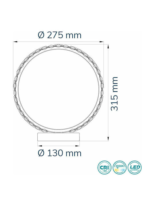 Wofi Διακοσμητικό Φωτιστικό Harley LED Θερμό Λευκό 3000K 27.5x31.5εκ.