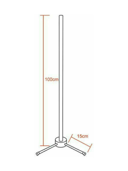GloboStar LED Φωτιστικό Δαπέδου Υ100εκ. με Φυσικό Λευκό Φως 130lm Μαύρο