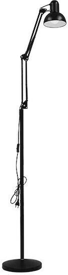 GloboStar Audrey Vintage Lampa de podea Î190xL15cm. cu Soclu pentru Bec E27 Negru