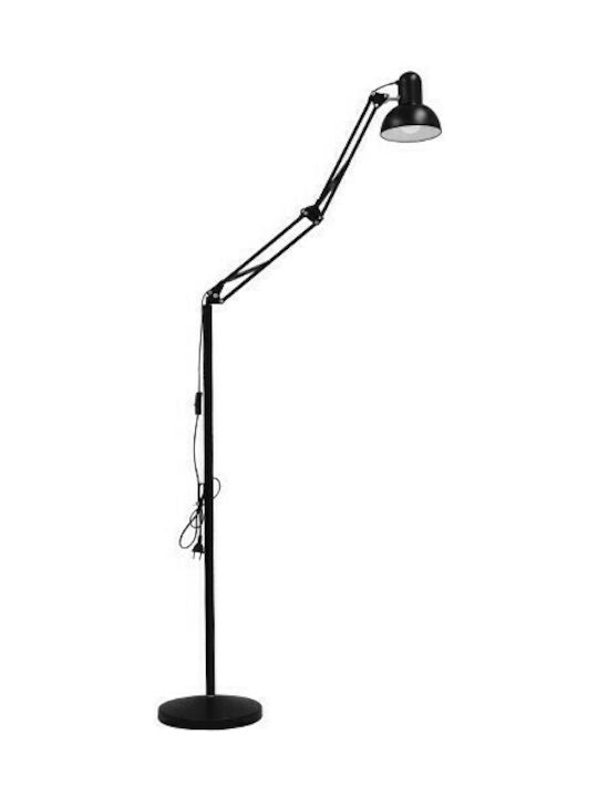 GloboStar Audrey Vintage Floor Lamp H190xW15cm. with Socket for Bulb E27 Black