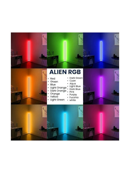 GloboStar LED Φωτιστικό Δαπέδου Υ200xΜ3εκ. με RGB Φως 100lm Μαύρο