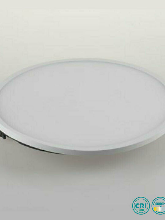 Fan Europe Plus-R20M Στρογγυλό Χωνευτό LED Panel 20W με Φυσικό Λευκό Φως 4000K 17εκ.