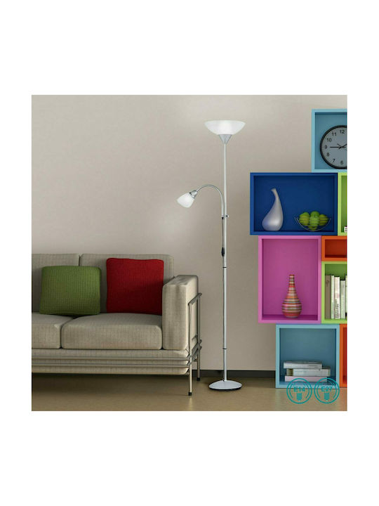 Trio Lighting Erzwo Φωτιστικό Δαπέδου Υ180xΜ28εκ. με Ντουί για Λαμπτήρα E27 Λευκό