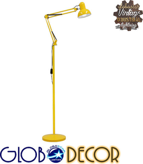 GloboStar Audrey Vintage Lampa de podea Î190xL15cm. cu Soclu pentru Bec E27 Galben