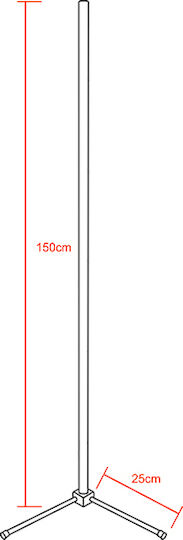 GloboStar LED Floor Lamp H150cm. with Natural White Light 130lm Black