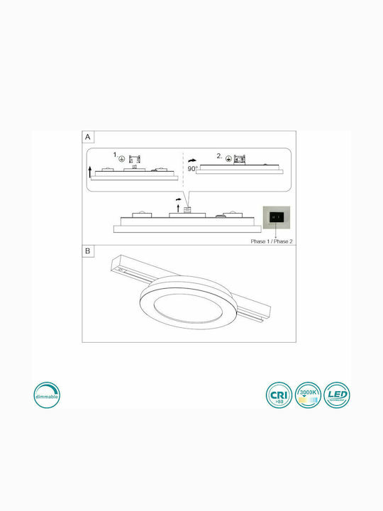 Trio Lighting Rund Draußen LED Panel 14.5W mit Warmes Weiß Licht 3000K