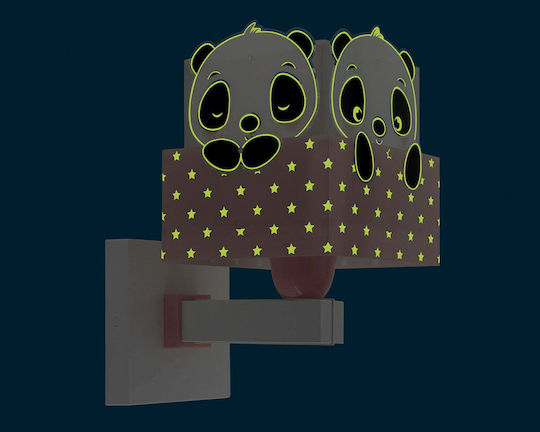 Ango Kinder Wandleuchte LED Kunststoff Panda Pink