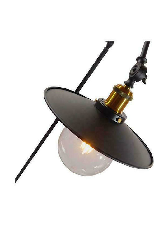 GloboStar Wynge Vintage Floor Lamp H174xW27cm. with Socket for Bulb E27 Black
