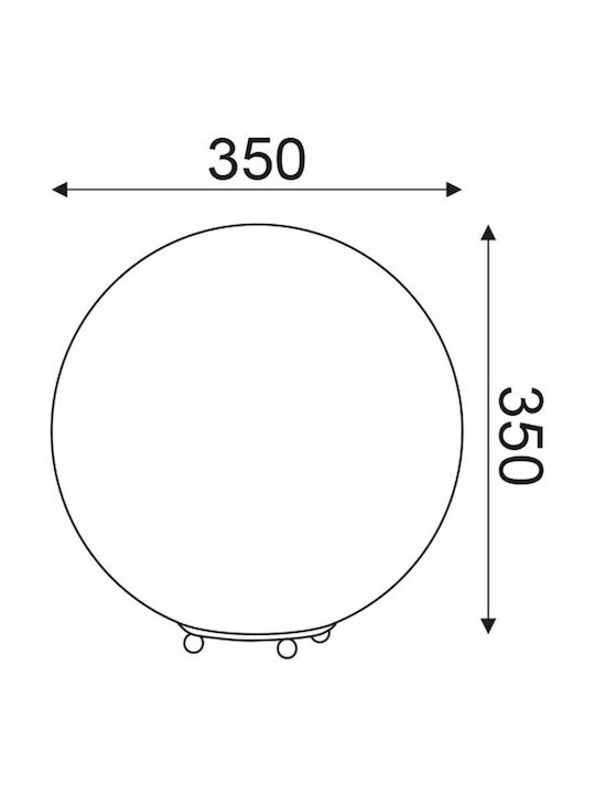 Aca Luna Stehleuchte H35xB35cm. mit Fassung für Lampe E27 Weiß