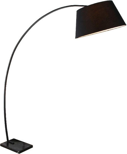 Aca Lennon Stehlampe Höhe 190xLänge 50cm mit Lampenbirnensockel E27 Schwarz Matt