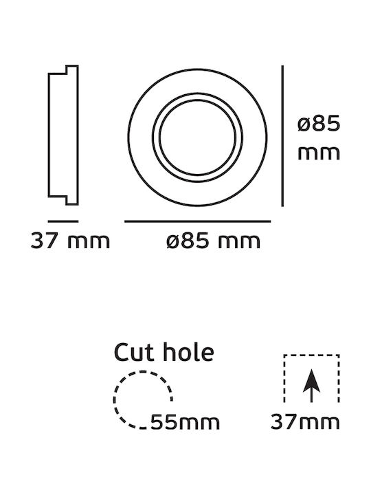 VK Lighting Στεγανό Σποτ Οροφής Εξωτερικού Χώρου GU5.3 MR16 σε Λευκό Χρώμα 64173-032121