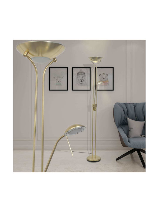 vidaXL LED Φωτιστικό Δαπέδου Υ180xΜ25εκ. με Θερμό Λευκό Φως 1620lm Μπρούτζινο