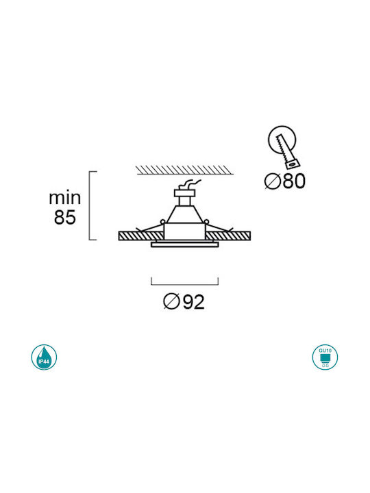 Viokef Yan Outdoor Ceiling Spot GU10 in White Color 4151200