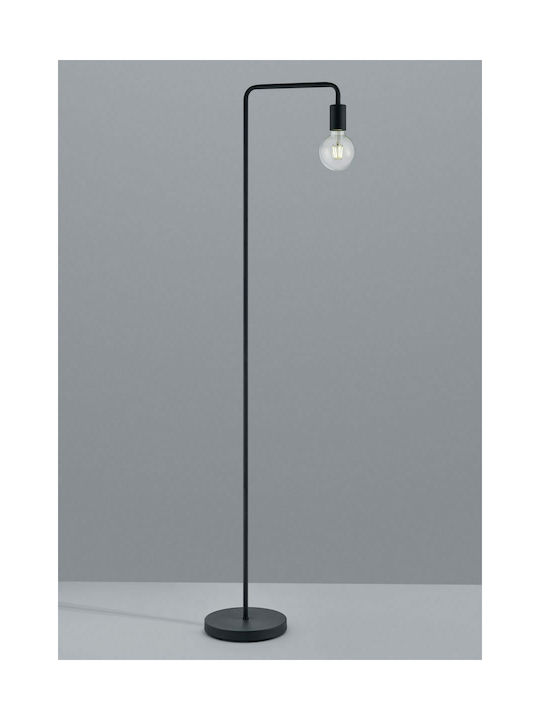 Trio Lighting Diallo Винтидж Подова Лампа В149xД39см. с Цокъл за Крушка E27 Черен