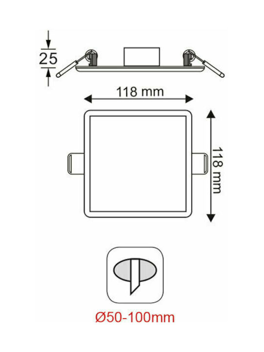 Aca Outdoor Ceiling Spot with Integrated LED 9W 720Lm with Cool White Light in White Color FLEXI960SW