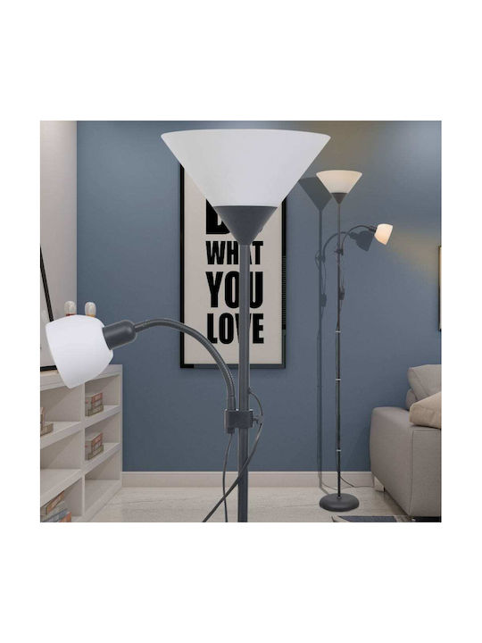 vidaXL Modern Floor Lamp E27 H180xW22.5cm Black 242733