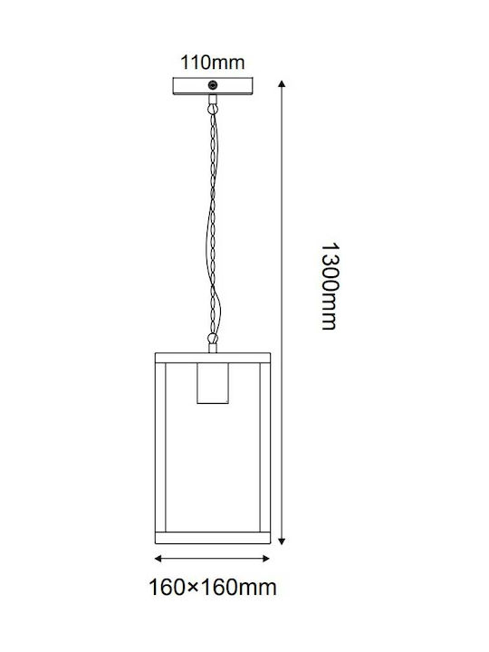 Aca Celia Outdoor Hanging Ceiling Light E27 in White Color CELIA1PWH