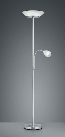 Trio Lighting Gerry Floor Lamp H180xW34cm. with Socket for Bulb E27 Silver