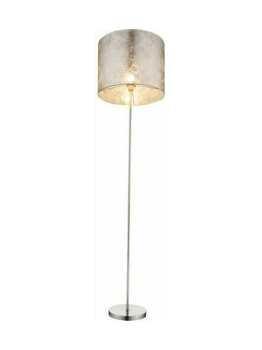 Globo Lighting Floor Lamp H160xW40cm. with Socket for Bulb E27 Silver