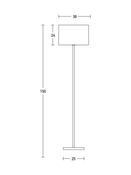 Zambelis Lights Μοντέρνο Φωτιστικό Δαπέδου Υ150xΜ25εκ. με Ντουί για Λαμπτήρα E27 σε Μαύρο Χρώμα