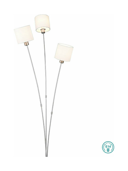 Trio Lighting Tommy Floor Lamp H150xW41cm. with Socket for Bulb E14 White