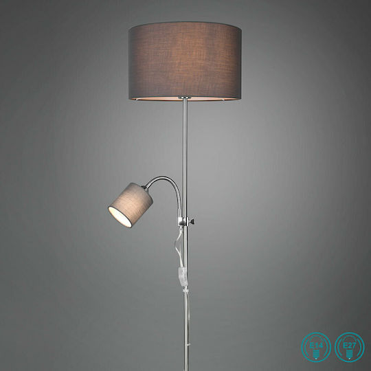 Trio Lighting Owen Floor Lamp H160xW36cm. with Socket for Bulb E27 Brown