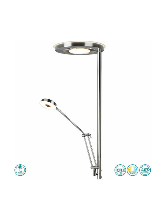 Trio Lighting Barrie LED Φωτιστικό Δαπέδου Υ181xΜ30εκ. με Ρυθμιζόμενο Λευκό Φως 4000lm Ασημί