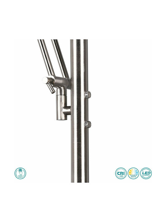 Trio Lighting Barrie LED Φωτιστικό Δαπέδου Υ181xΜ30εκ. με Ρυθμιζόμενο Λευκό Φως 4000lm Ασημί