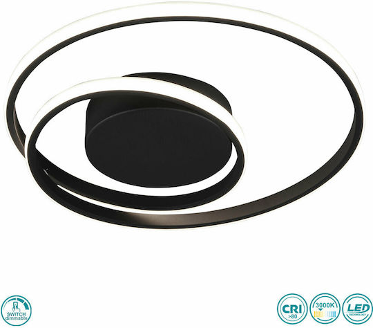Trio Lighting Zibal Deckenleuchte 39cm Schwarz mit Integrierter LED