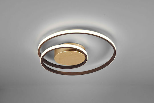 Trio Lighting Zibal Πλαφονιέρα Οροφής 39εκ. Χρυσή με Ενσωματωμένο LED