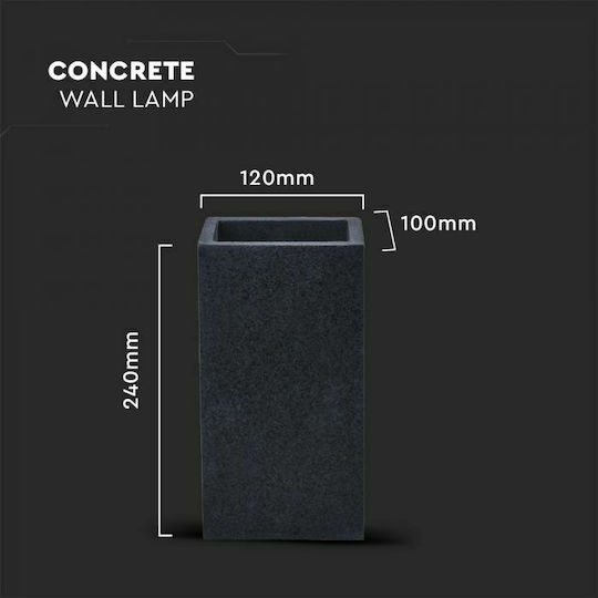 V-TAC Modern Leuchte Wand mit Fassung G9 Gray 12x12x10cm
