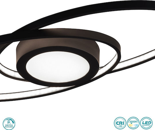 Trio Lighting Galaxy Πλαφονιέρα Οροφής 57εκ. Μαύρη με Ενσωματωμένο LED