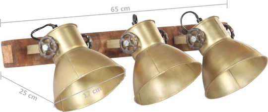 vidaXL Industrial Wall Lamp with E27 Bronze 65x25cm