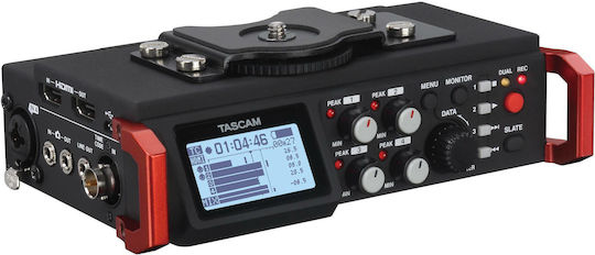 Tascam DR-701D Polyphonic Digital Portable Recorder Battery/Power for Recording on Memory Card with Recording Duration 12.5 Hours, Phantom Power and USB Power Supply