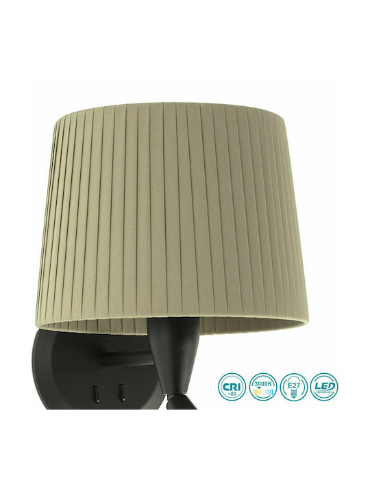 Faro Barcelona Samba Modern Lamp Wall with Socket E27 and Switch Green 21.5x17.3cm