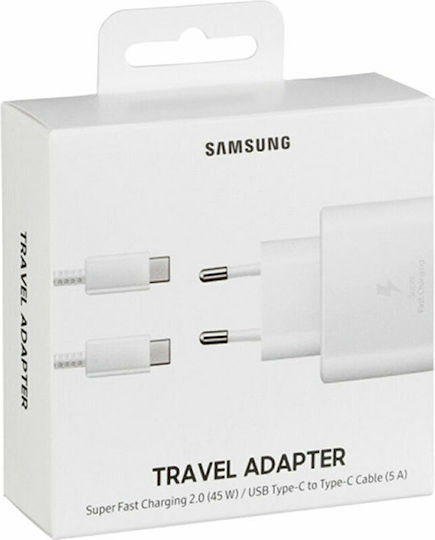Samsung Charger with USB-C Port and Cable USB-C - USB-C 25W Whites (EP-TA800X Retail)