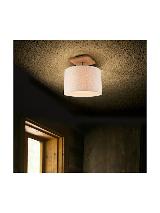 Trio Lighting Elmau Ceiling Mount Light 35cm Brown with Socket E27