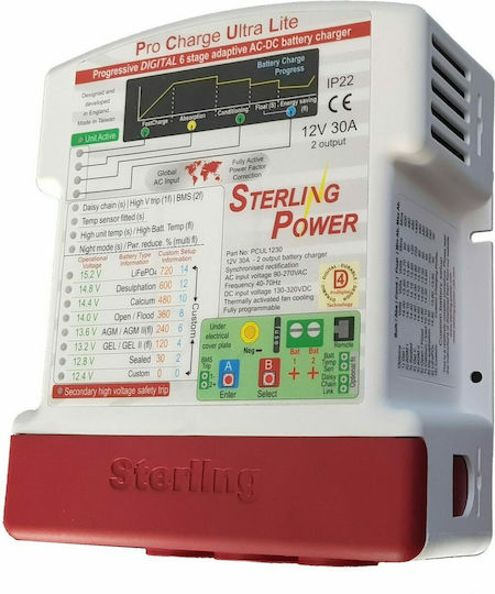 Eval Pro Charge Ultra Lite Batterieladegerät für Boote Ladegerät 30A 12V