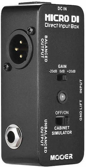 Mooer Micro DI Ενεργό DI Box 1 Καναλιού με Τροφοδοσία Ρεύματος
