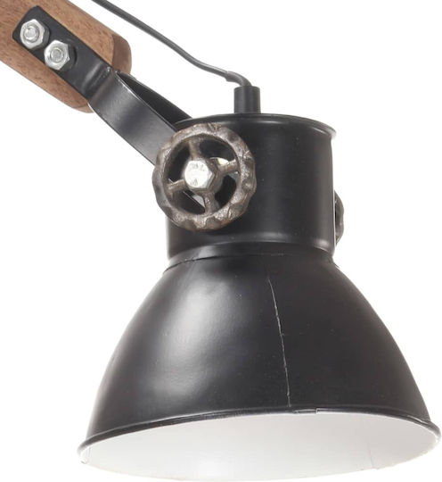 vidaXL Vintage Lamp Wall with Socket E27 Black 16cm